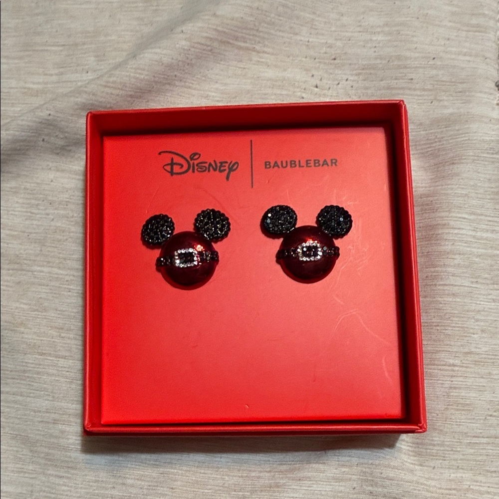 Baublebar Disney Mickey Shaped Santa Belt Buckle Earrings